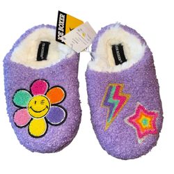 Girls' Joe Boxer Plush Clog Slippers Purple Small 11-12 New With Tags Cozy Warm  New with tags