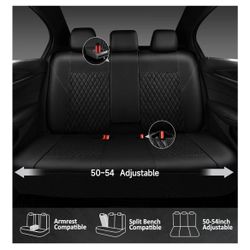 Faux Leather Back Seat Cover, Universal Quilting Waterproof Bench Rear Seat Cover Universal car seat Cover Fit 95% Automotive Interior Covers for Seda
