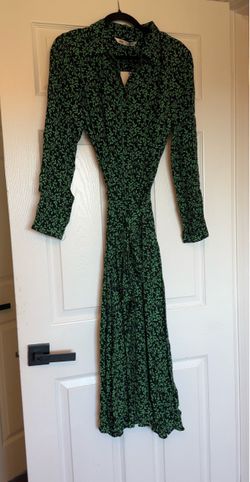 Zara Green Leaf Print Maxi Dress