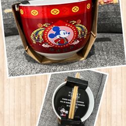 MICKEY MOUSE BOWL W/CHOPSTICKS
