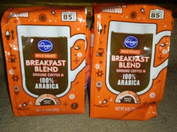 (2) Kroger Breakfast Blend Ground Coffee! 11 oz bags! 10/2025