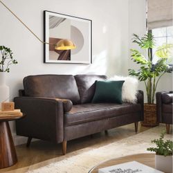 Small Living Leather Sofa