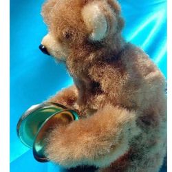 Adorable Vintage Wind Up Cymbal Playing Bear Works