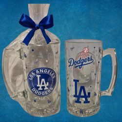 LA Dodgers glass mug