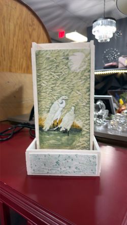 White egret fountain.