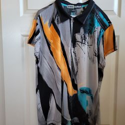 Jamie Sadock Abstract Print Polo Shirt, wore it once, like new $15.00