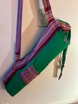 Green yoga mat bag - handmade