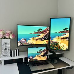 2 Samsung Curved Monitors 27 Inch And Vivo Stand