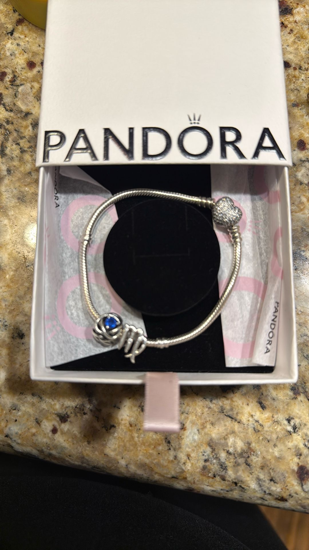 Pandora Charm Bracelet Virgo And Birth Stone Colors