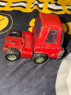 Vintage Buddy L Red Truck Toy Collectible Steel Pressed Metal Plastic As Is Used