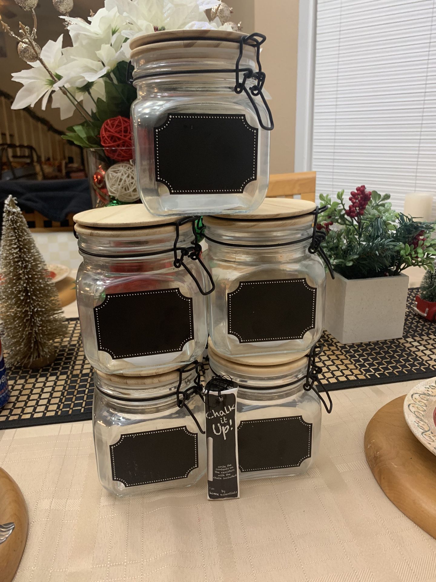 5 Brand New Chalkboard Jars!!!!! ONLY $15 FOR ALL