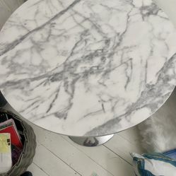 2 Faux Marble Light Weight Snack Tables 