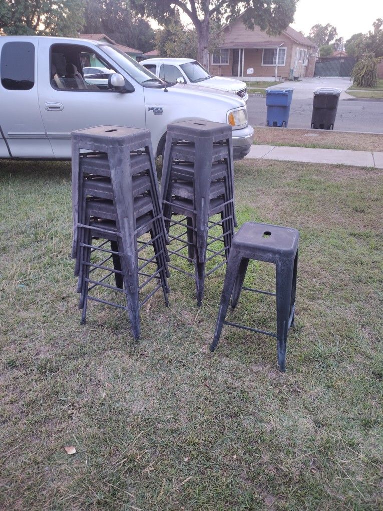 Metal Bar Stools Chairs Black