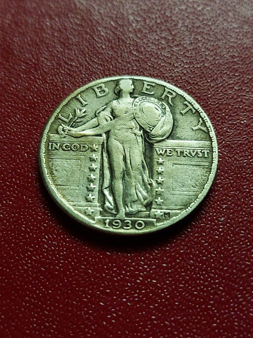 1930 -Р ** GREAT US LIBERTY STANDING SILVER QUARTER (STATUS: 100% GENUINE-ORIGINAL)