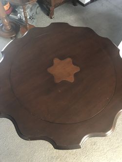 Inlaid spindle table. End tables and lathe turned tables
