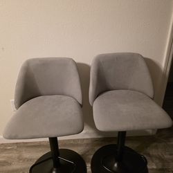 Set of 2 Grey Bar Stools/Bar or Island Chairs