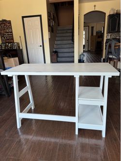 White Two Shelf Desk