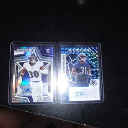 2 Autographed Football Cards