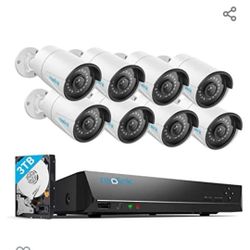 REOLINK 16CH 5MP Home Security Camera System, 8pcs Wired 5MP Outdoor PoE IP Cameras with Person Vehicle Detection, 4K 16CH NVR with 3TB HDD And 2 Dome