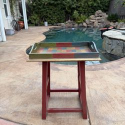 Rustic Wood Tray Table 