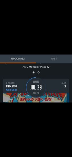 Spiderman Brand New Day 2 tickets 7pm showing 1st Day Wed July 29th 7pm