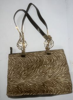 Versace Vintage Animal Print Pony Hair Shoulder Bag