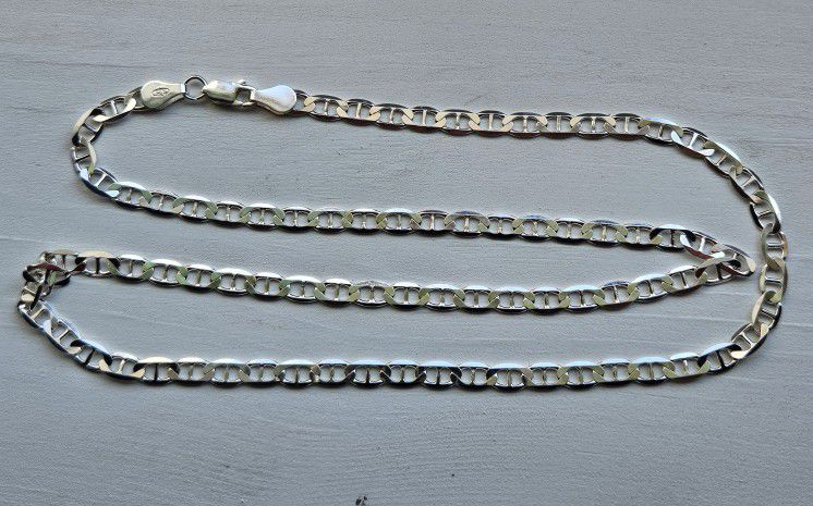 NEW STERLING SILVER CHAIN MADE IN ITALY 