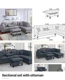Sectional with ottoman set
