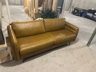 Modern Genuine Leather Sofa  – Excellent Condition