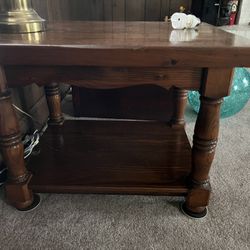 Solid Wood Set Of Three End Tables