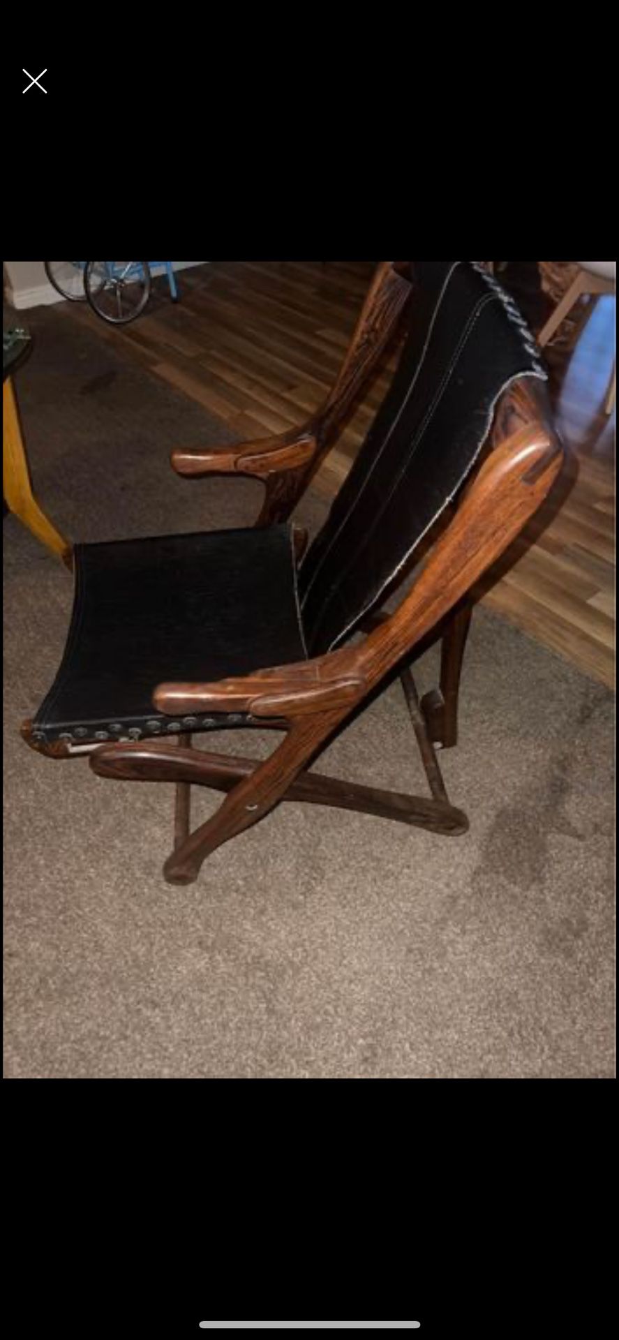 Mid Century Don Shoemaker Rosewood And Leather Folding Lounge Chairs
