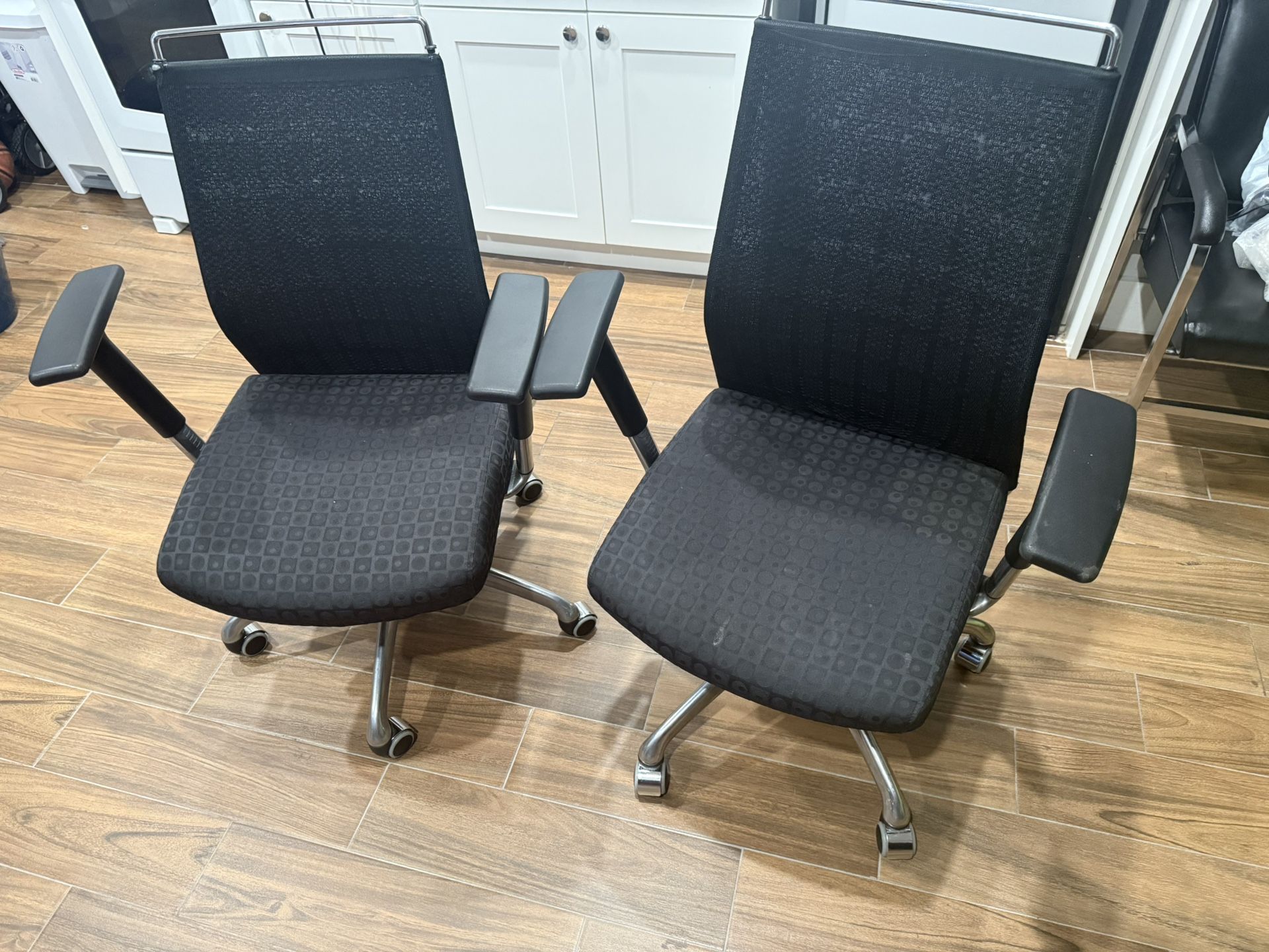 Office Chairs – Set of 2 (Black Mesh Ergonomic Chairs)