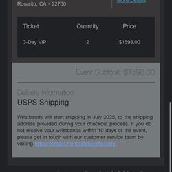 3 Day VIP Baja fest Festival Tickets