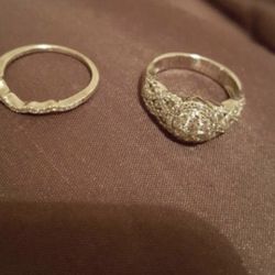 2 Karat Diamond Wedding Ring Set 14k White Gold