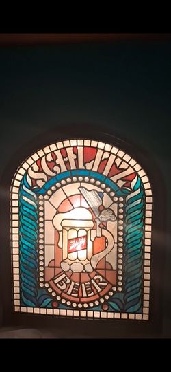Schlitz Beer Stained Glass Light-Up Sign