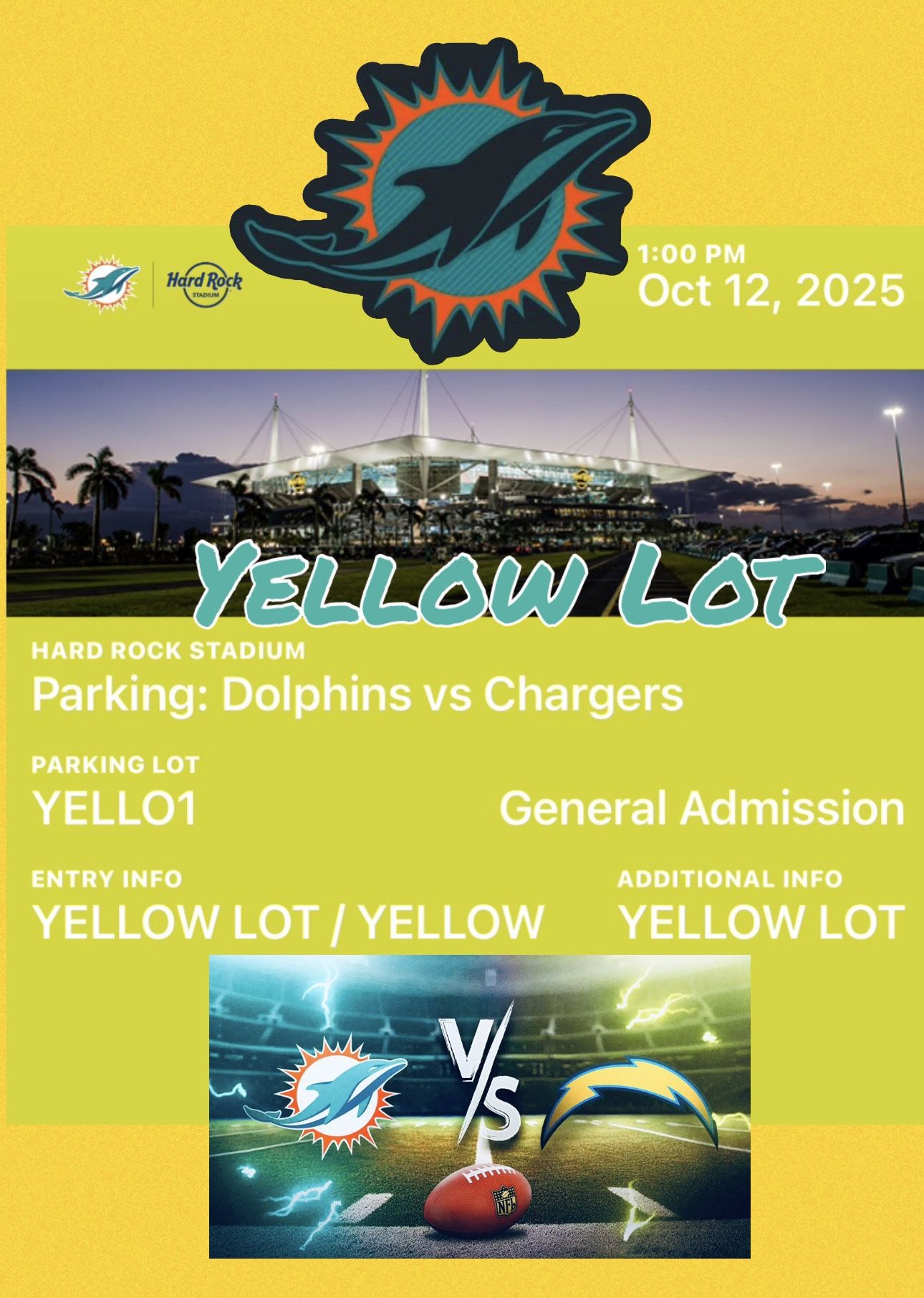 🟡 PARKING PASS 🟡 Miami vs. Los Angeles