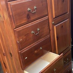 Dresser With Side Door Open With Shelves 
