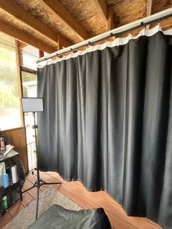 100” x 84” Ceiling Curtains & Track (2x)