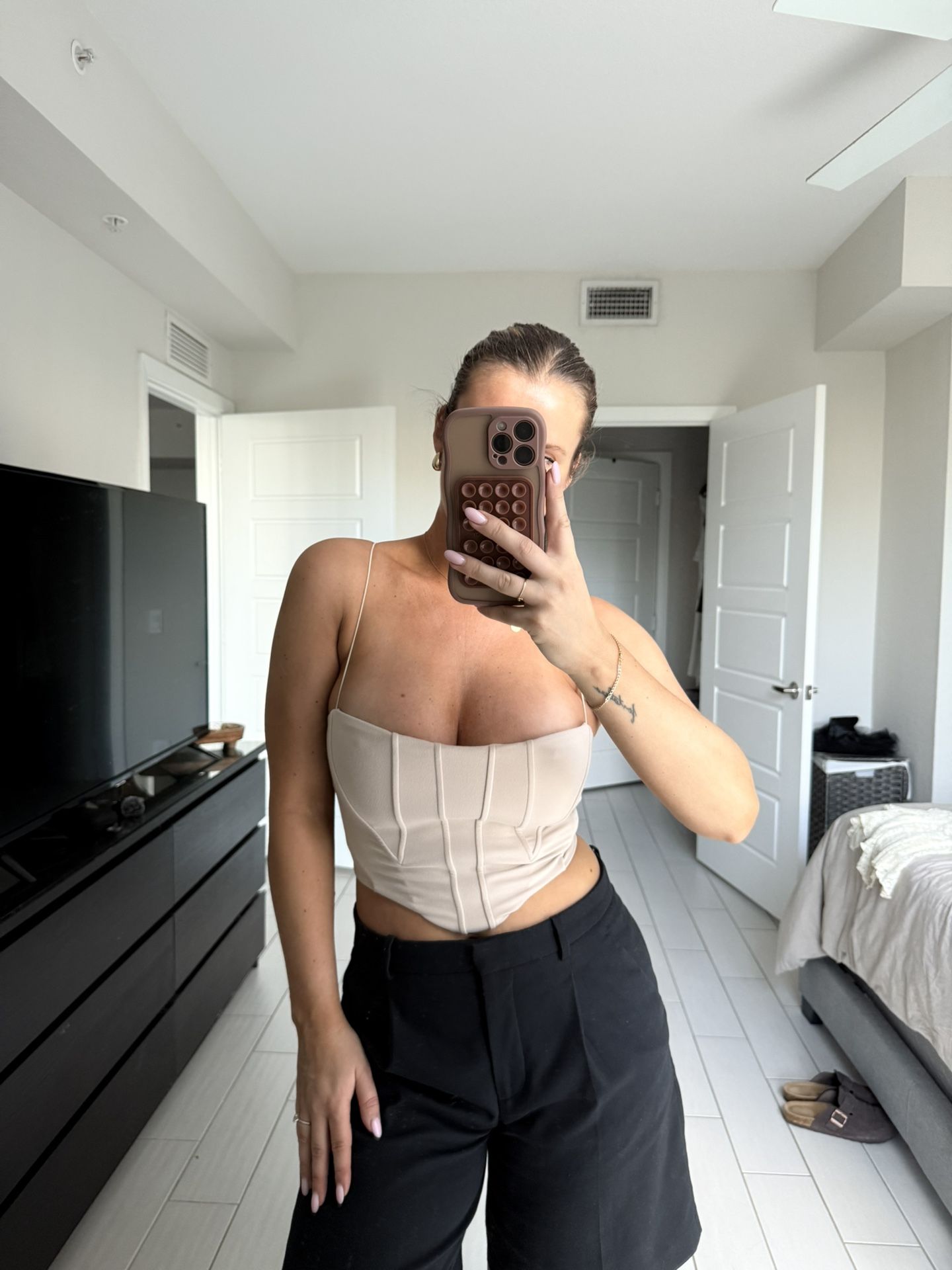 JOAH Brown Original Corset Top Size Small Medium