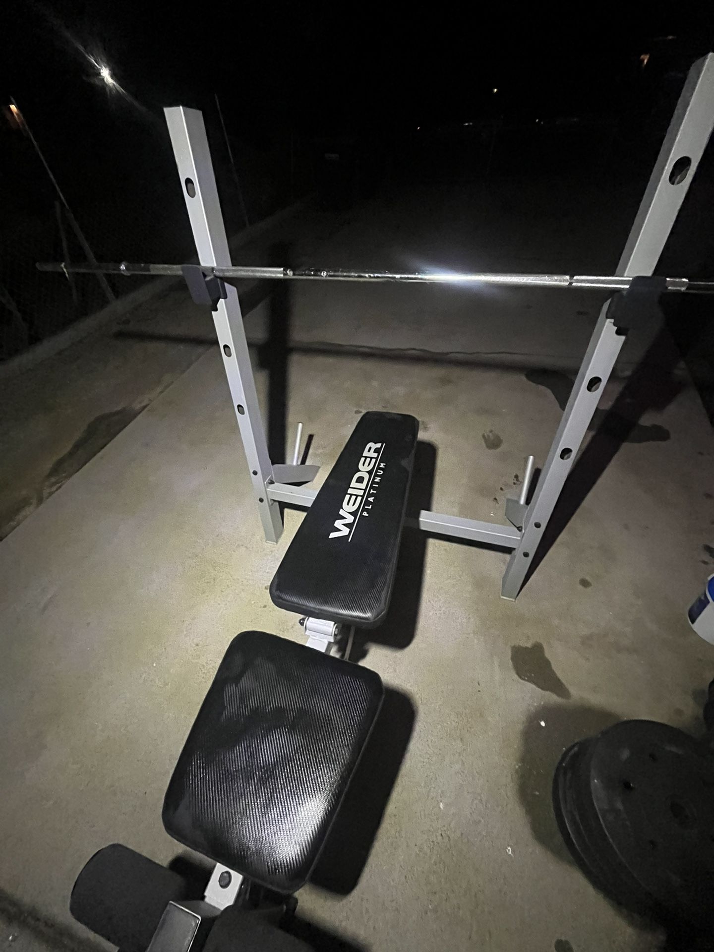 Work out Bench/ Squat Rack /Dumbbell Weight Set