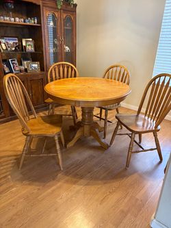 Solid wood table and chairs