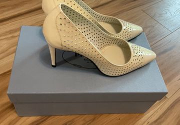 Prada White Heels, Size 7