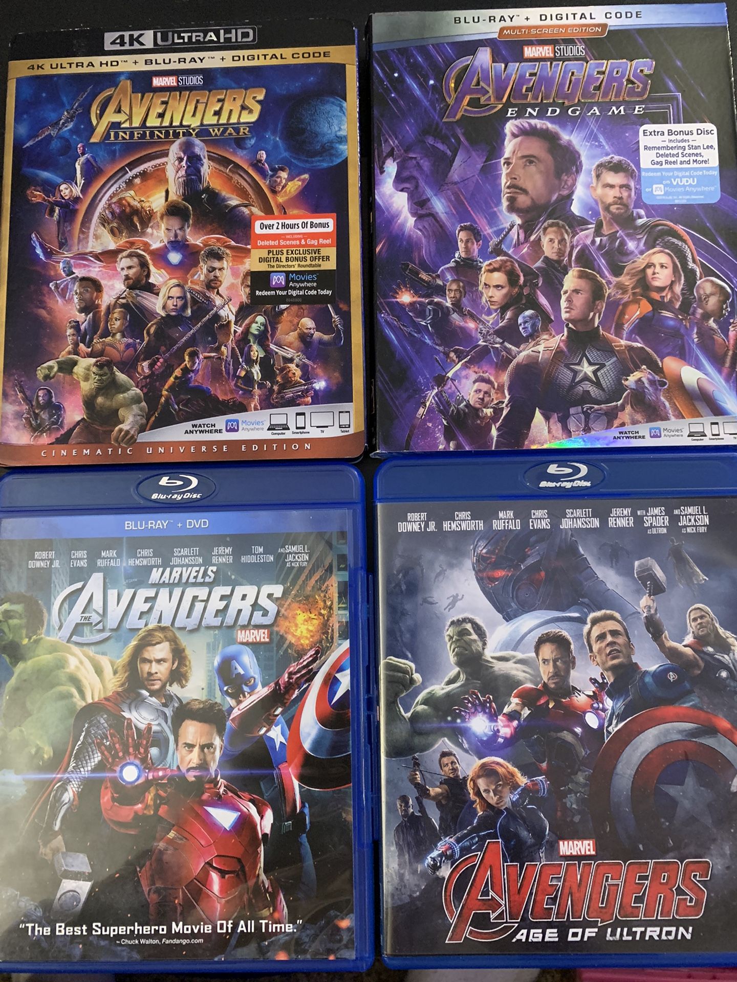 Marvel AVENGERS Complete 4-Movie Collection (Blu-Ray + DVD)