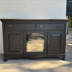 Black Vintage Buffet Or Dresser