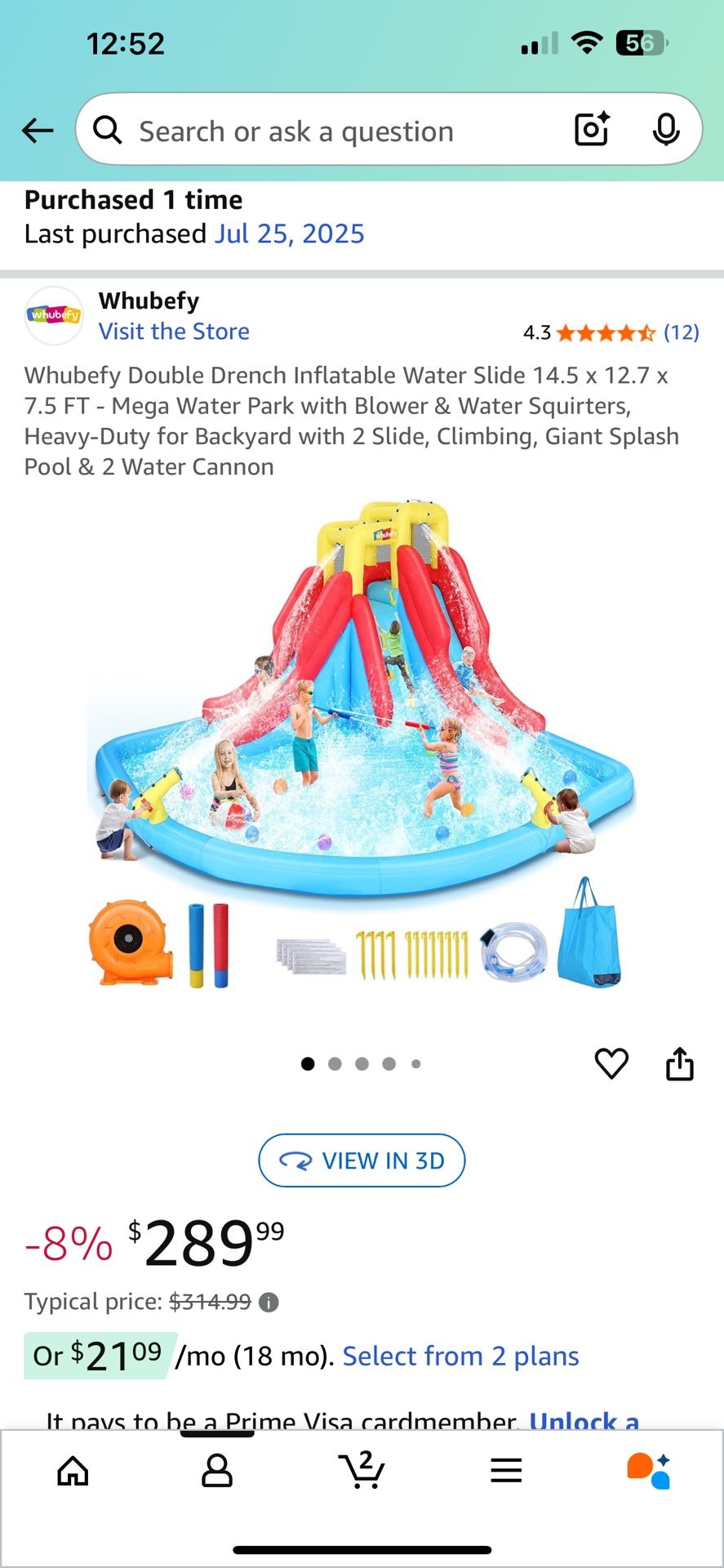 Water Slide Bouncer (can Be Used With Or Without Water)