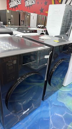 Black Front-Load Washer and Dryer Set