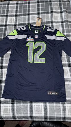 Seattle Seahawks #12 Jersey (Super bowl patch) Size men’s Large
