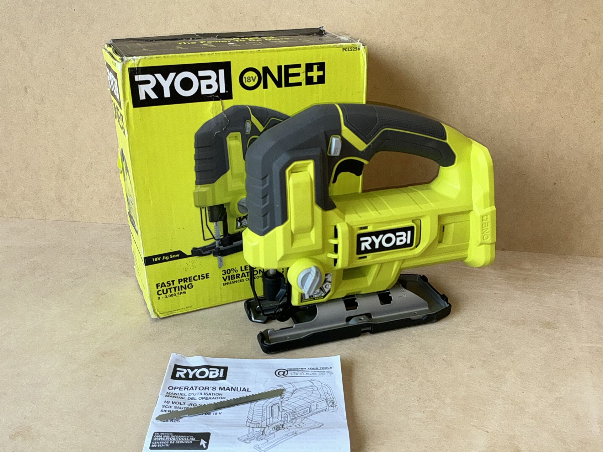 RYOBI PCL525B ONE+ 18V Cordless Jig Saw (Tool Only)