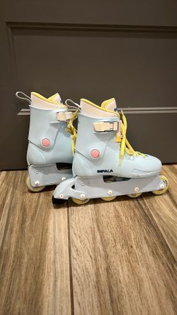 $40 Impala Inline Skates | Baby Blue & Yellow Roller Blades | Size 7