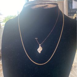 Real Gold White Chain And Charm